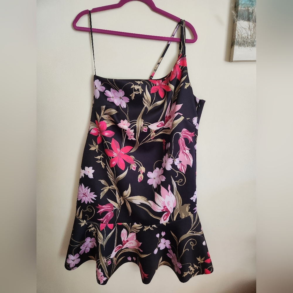 Venus one shoulder tropical dress 1X